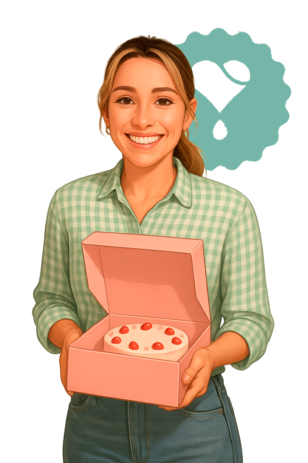 Yesica Yescakes con caja de tarta